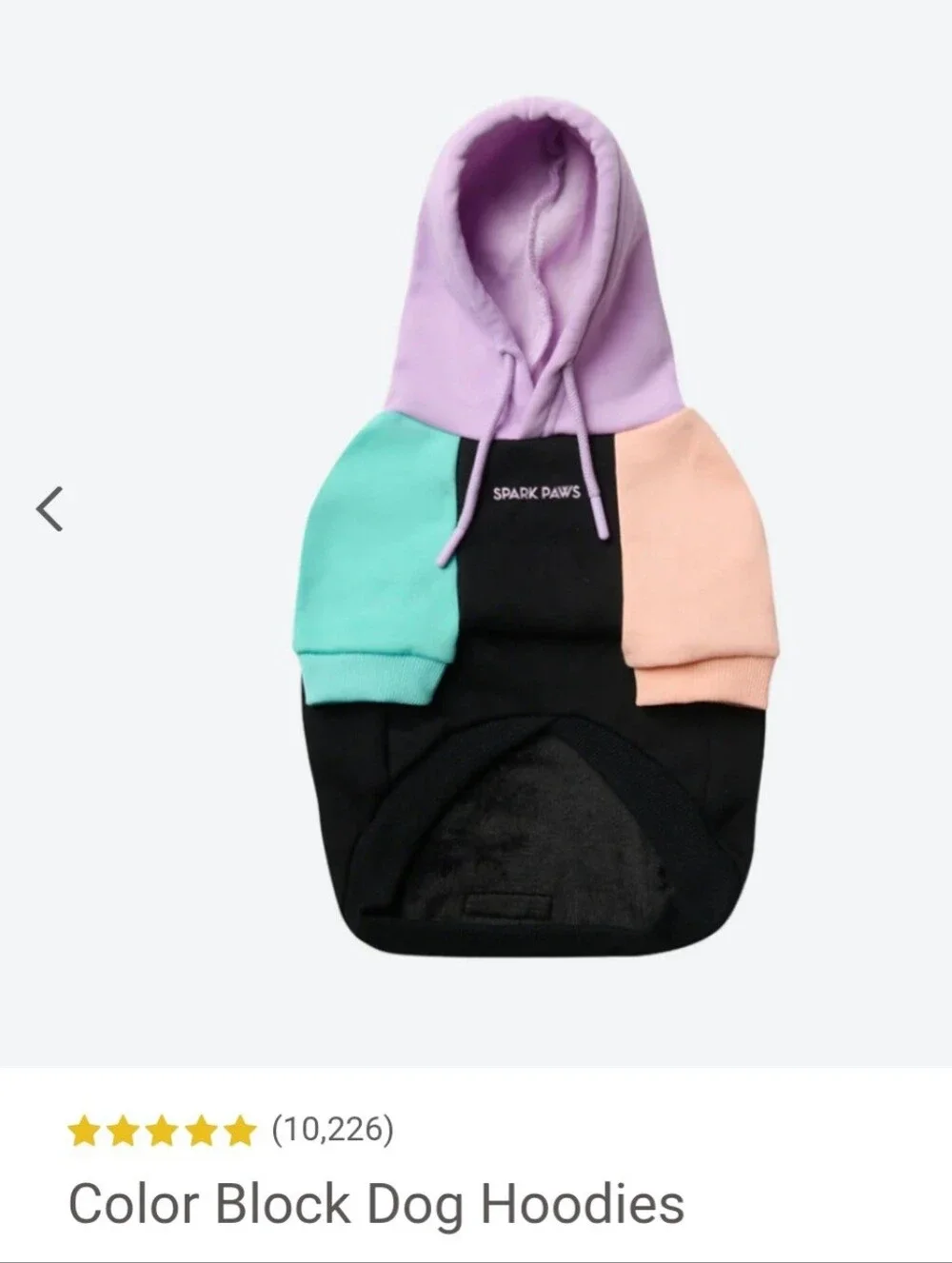 Spark Paws Dog Hoodie Colorblock 2X #DGC14